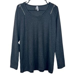 NWT 2 Dye 4 Long Sleeve Top w/ Zippers Size L